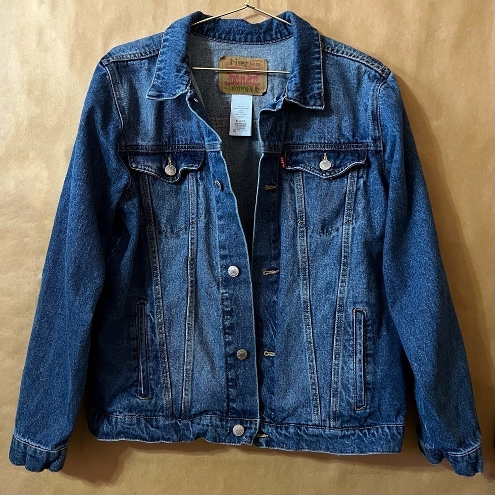 Levi's | Kids Denim Trucker Jacket Button Front Blue Jean Jacket Size XL
